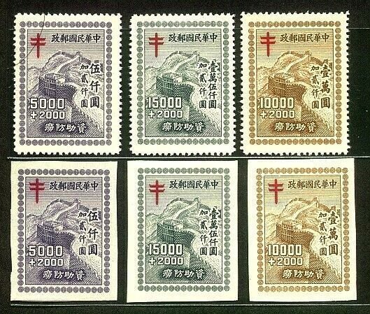 China 1948 Turberculosis Relief Fund (6v Cpt.) MNH