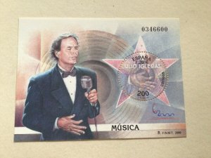 Spain mint never hinged Julio Iglesias music stamps  sheet Ref A8535