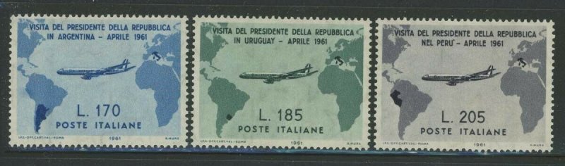 Italy 1961 Gronchi Flight to South America set Sc# 832-34 NH