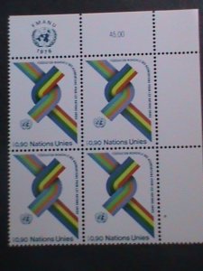 ​UNITED NATION 1976 SC# 57 UN WORLD FEDERATION (WFUNA) GENEVA IMPRINT BLOCK