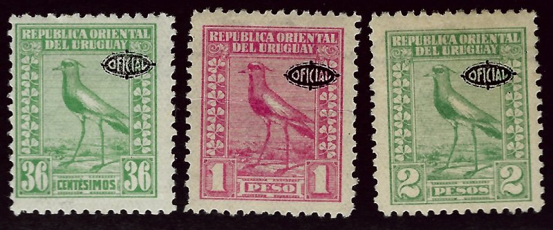 Uruguay Scott O136, O138-O139 Mint F-VF SCV$20.00....Fill a key spot!