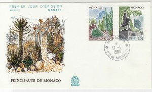 Monaco 1980 Principality of Monaco Mixed Plants Picture FDC Stamp Cover Ref26419