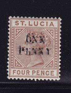 St Lucia Scott # 42b VF OG mint previous hinged nice color scv $ 275 ! see pic !