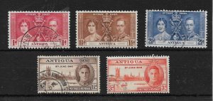 ANTIGUA 1937 CORONATION AND 1946 VICTORY SETS FINE USED Cat £9.60