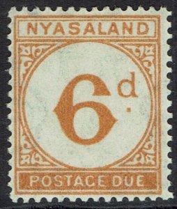 NYASALAND 1950 POSTAGE DUE 6D MNH **