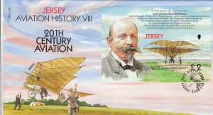 Jersey  2003 Aviation Miniature Sheet on FDC