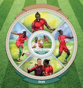 GUINEA BISSAU - 2016 - Football, Eder - Perf Souv Sheet - Mint Never Hinged