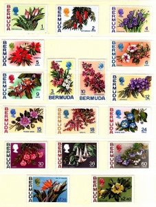 BERMUDA 1970 FLORA: Flowers and Blooms. Complete set of 17v, MH