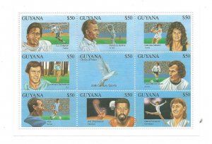 Guyana 2676 Famous Athletes O.J. Simpson Sabatini Pele Chamberlin s.s. MNH