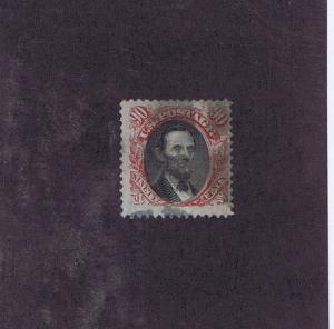 SCOTT# 122 USED 90 CENT LINCOLN, F-VF, CORK CANCEL, PSAG CERT, HIGH CATALOG VAL