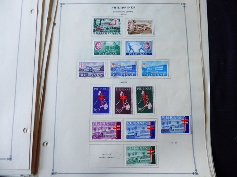 Philippines 1960-1973 Stamp Collection on Scott International Album Pages