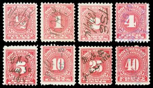 Scott R195-R203 ½c-40c Revenues 8 Diff. Used Fine+ Cat $12.35