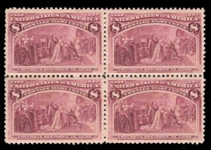 momen: US Stamps #236 BLOCK MINT OG H XF LOT #78921