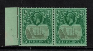 St Helena SG #107a Very Fine Mint Lightly Hinged Pair Broken Mainmast Variety