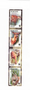 Burundi Sc 774a-b MNH Strip of 2004 - WWF - Animals - HJ06