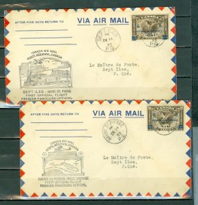 CANADA 1933 SEPT-ILES HAVRE ST.PIERRE.. RETURN FIRST FLIGHT AIR COVERS...#C4