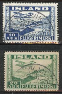 ICELAND Scott C15-6 used 1934 Arimail stamps CV$9.25