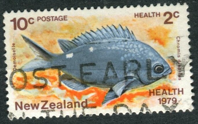 New Zealand Sc#B103 Used, 10c+2c multi, Health Stamps 1979. Marine Life (1979)