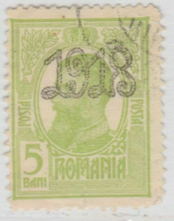 1918 Romania Black Overprint 5b Used A18P26F807-
