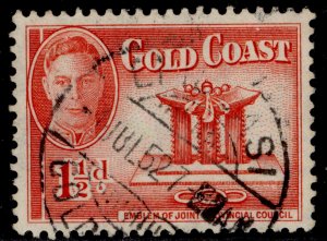GOLD COAST GVI SG137, 1½d scarlet, FINE USED.