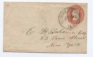 1850s U9 nesbitt envelope Summerfield IL sans-serif CDS small size pse [h.4601]