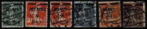 Memel 1920/2,Sc.#18; 66, 19-22 used, The Seederess, overprint Memel cv. € 40