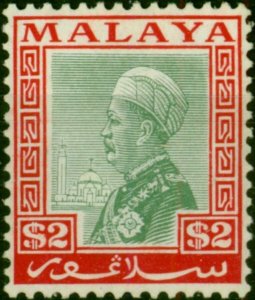 Selangor 1936 $2 Green & Scarlet SG84 Fine & Fresh LMM