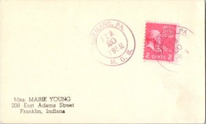 United States Pennsylvania Truemans M.O.B. 1952 violet double ring  1901-1959...