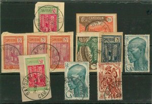 44765 - CAMEROON - POSTAL HISTORY: Small lot of used stamps with nice POSTMARKS
