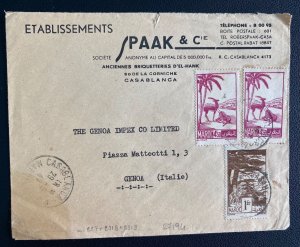 1961 Casablanca French Morocco Commercial Cover to Genoa Italy