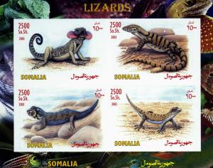 Somalia Lizards Sheet Imperforated mnh.vf