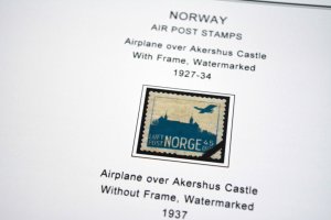 COLOR PRINTED NORWAY 1855-2010 STAMP ALBUM PAGES (183 illustrated pages)