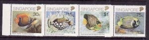 Singapore-Sc#548-51- id8-unused NH set-Marine Life-Fish-1989-