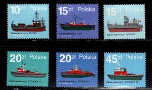 Poland Scott 2888-2893 MNH**Fire Boat stamp set