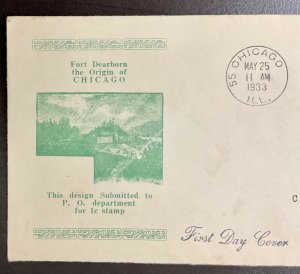 728 A.C. Roessler Cachet 1933 Century of Progress  FDC  P-16a