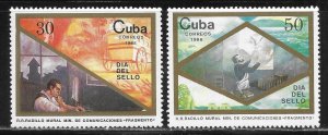 Cuba 3025-3026 1988 Stamp Day MNH