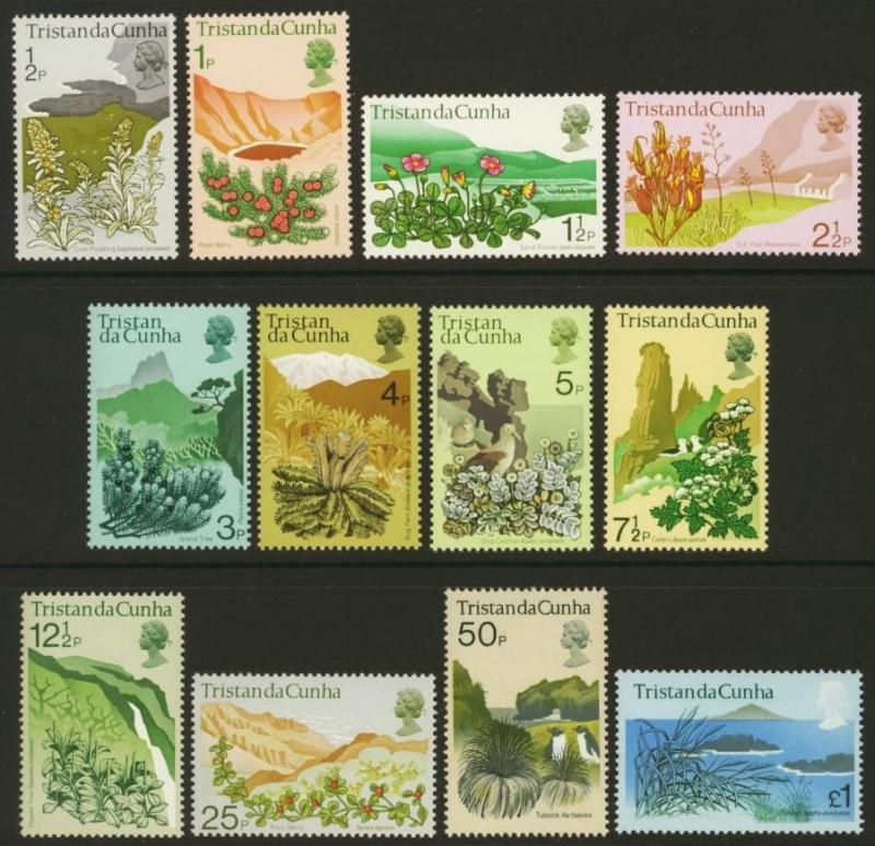 Tristan da Cunha Sc# 162-73 MNH Native Flora Definitives