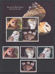 Tonga, Niuafo'ou Sc CE1-CE5 MNH. 2012 Barn Owls, complete set incl s/s, VF+