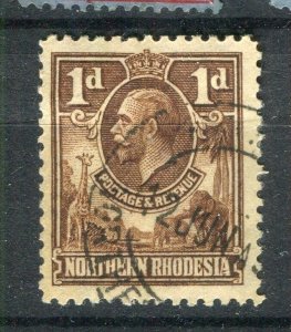 N.RHODESIA; 1930s early GV pictorial issue fine used Shade of 1d. value