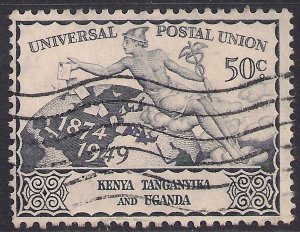 Kenya Uganda Tanganyika 1949 KGV1 50ct Grey UPU used SG 161 ( R651 )