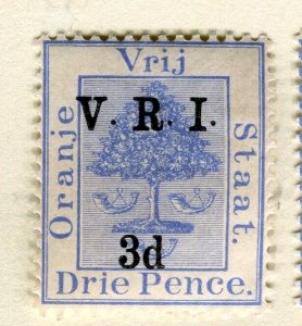 ORANGE FREE STATE; 1900 early ' V.R.I. ' Optd. Mint hinged surcharged 3d.