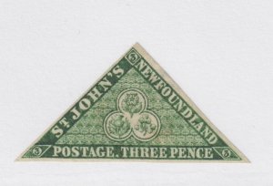 NEWFOUNDLAND #11A 3d Triangular 1860 Fresh Fault free CV as F-VF