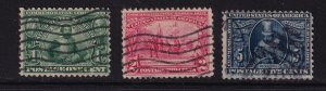 1907 Sc 328 329 330 Jamestown Exposition used set of 3 complete (P2