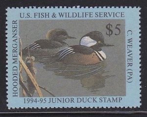 JDS2 1994 Federal Junior Duck Stamp (Weaver) VERY FINE OGNH- Low-OFFER?