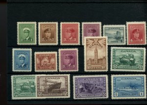 ? #249-262 War Issue to $1.00, VF MNH Cat $250 Canada mint stamp 