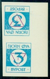 NORWAY Bjorn Oya (Bear Island Spitzbergen) tete-beche pair, w/ Postage Due Ovpt