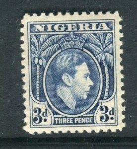 NIGERIA; 1938 early GVI portrait issue fine Mint hinged Shade of 3d. value