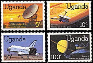 Uganda 337-340, MNH, Peaceful Uses of Outer Space