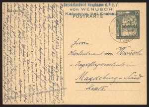 3rd Reich Germany GGov Poland GS Postal Stationary Card Cover Kalwarya Ka 110513