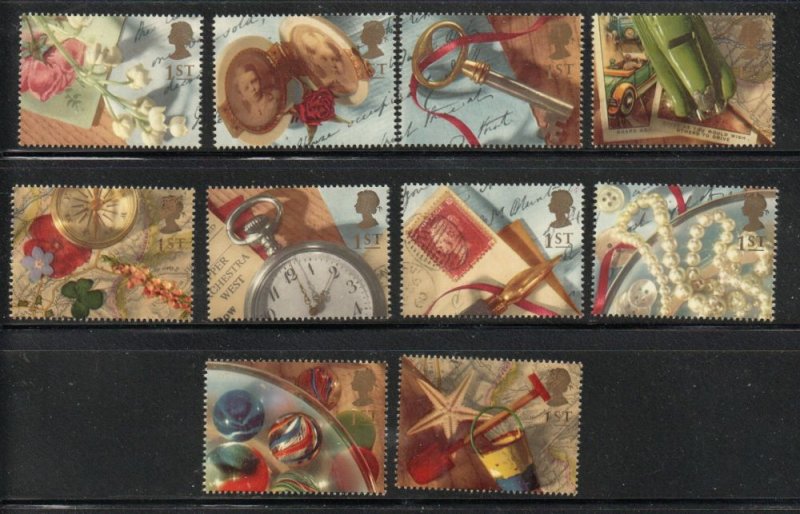 Great Britain Sc 1426-35 1992 Memories stamp set mint NH